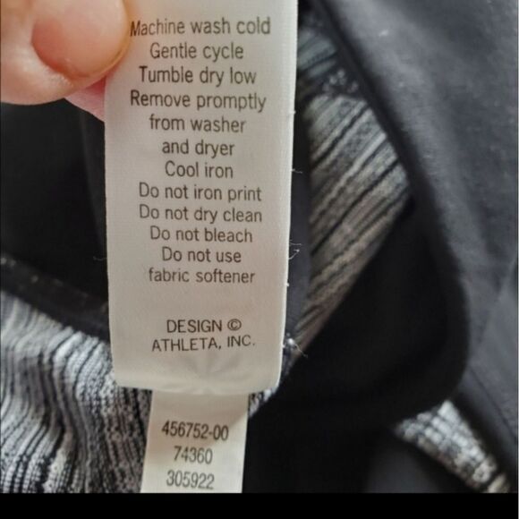 XS ATHLETA high rise jacquard flow black gray Chatarunga LEGGINGS extra small - Picture 8 of 14